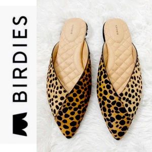NIB Birdies The Swan Slide Mule Shoes Mini Cheetah Dyed Calf Hair Sz 8 🐆
